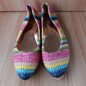Very Volatile Woven women’s Size 6.5 shoes  Pastel Pointed Toe Flats Multi-color